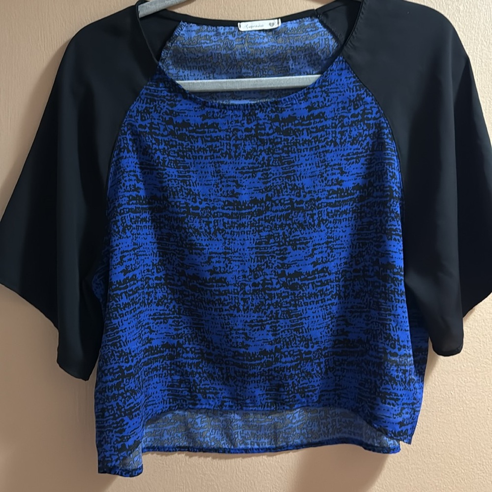 Soprano Black and Blue Crop Top